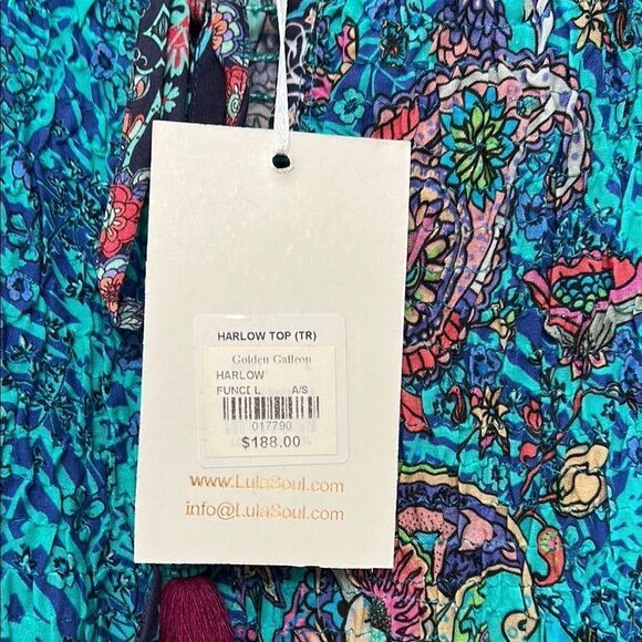 Lulu's Women's Blue Floral Top/New - Picture 3 of 3
